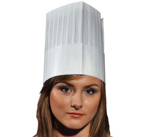 Czapka kucharska papierowa-wysoka