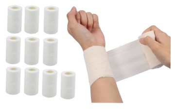 Bandaż Elastyczny Podtrzymujący 8cm x 4m - Zestaw 10 sztuk