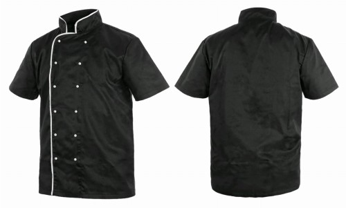 Stylowa i Praktyczna Bluza Kucharska Chef - Krótki Rękaw, Czarna