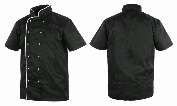 Stylowa i Praktyczna Bluza Kucharska Chef - Krótki Rękaw, Czarna