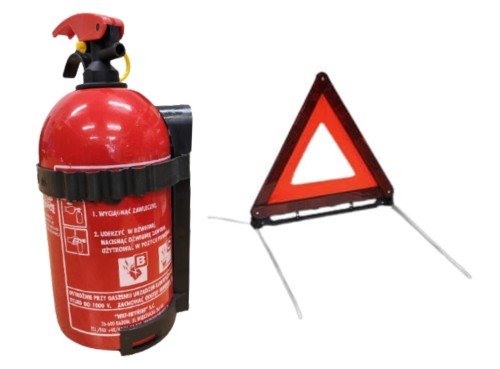 Zestaw Samochodowy: Gaśnica Proszkowa 1kg ABC + Trójkąt Ostrzegawczy