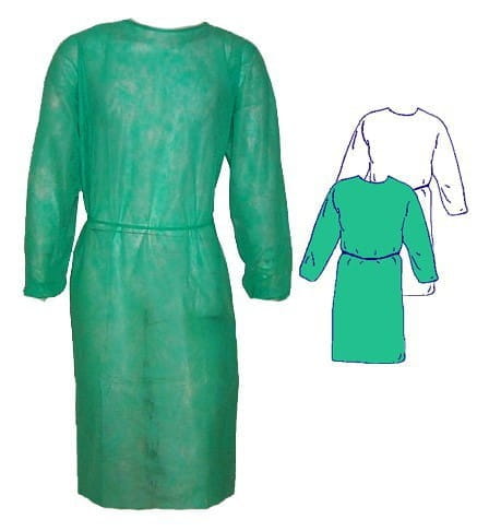 Kitel fartuch jednorazowy biały/zielony - zdjęcie 3