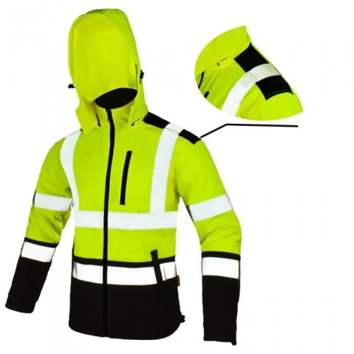 Kurtka Softshell Ostrzegawcza SOFTREF Żółta - Wodoodporna 3000mm
