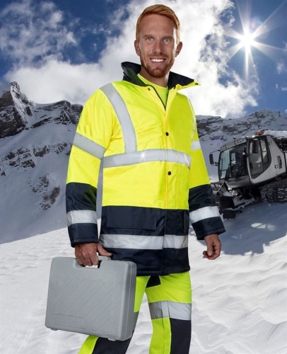 Kurtka Zimowa Ostrzegawcza ARDON REF601 Żółto-Granatowa - Długa - zdjęcie 2