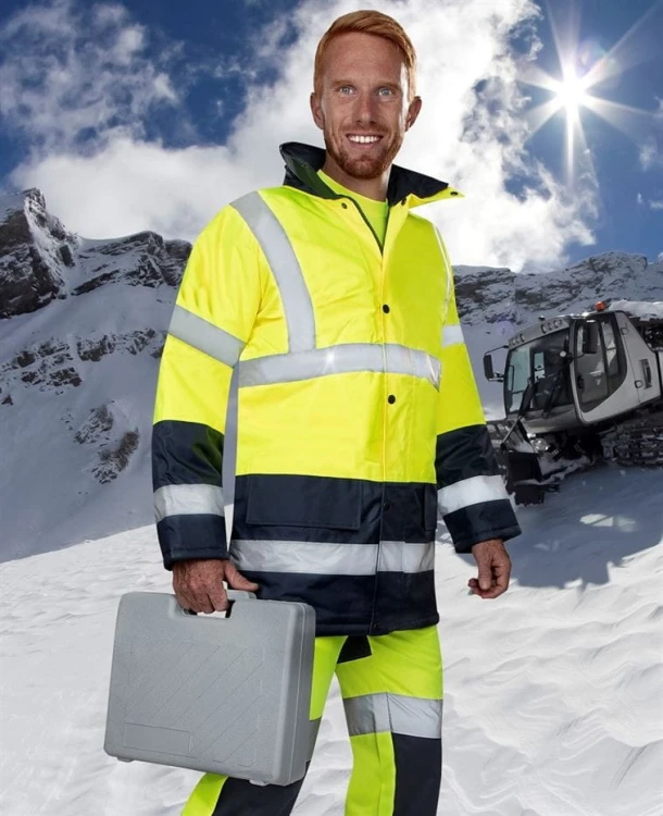 Kurtka Zimowa Ostrzegawcza ARDON REF601 Żółto-Granatowa - Długa - zdjęcie 2