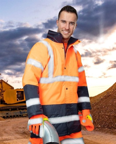 Kurtka Zimowa Ostrzegawcza ARDON REF602 Pomarańczowo-Granatowa - Długa - zdjęcie 2