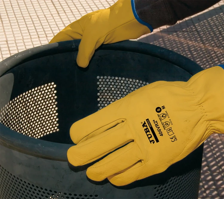 Rękawice Robocze JUBA 406VR2 Skóra Licowa Żółte - zdjęcie 7