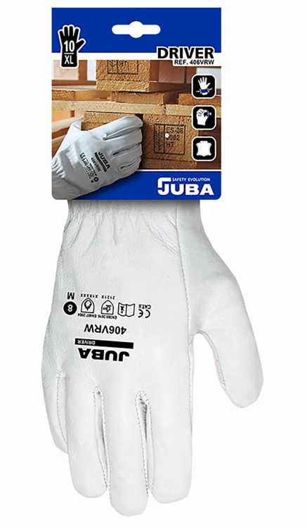 Rękawice Robocze JUBA 406VRW Skóra Licowa Białe - zdjęcie 3
