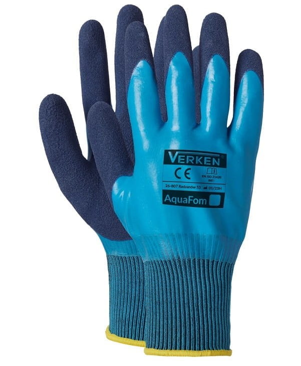Rękawice Ochronne AQUAFOM Powlekane Lateksem - Wodoodporne, Elastyczne - zdjęcie 2