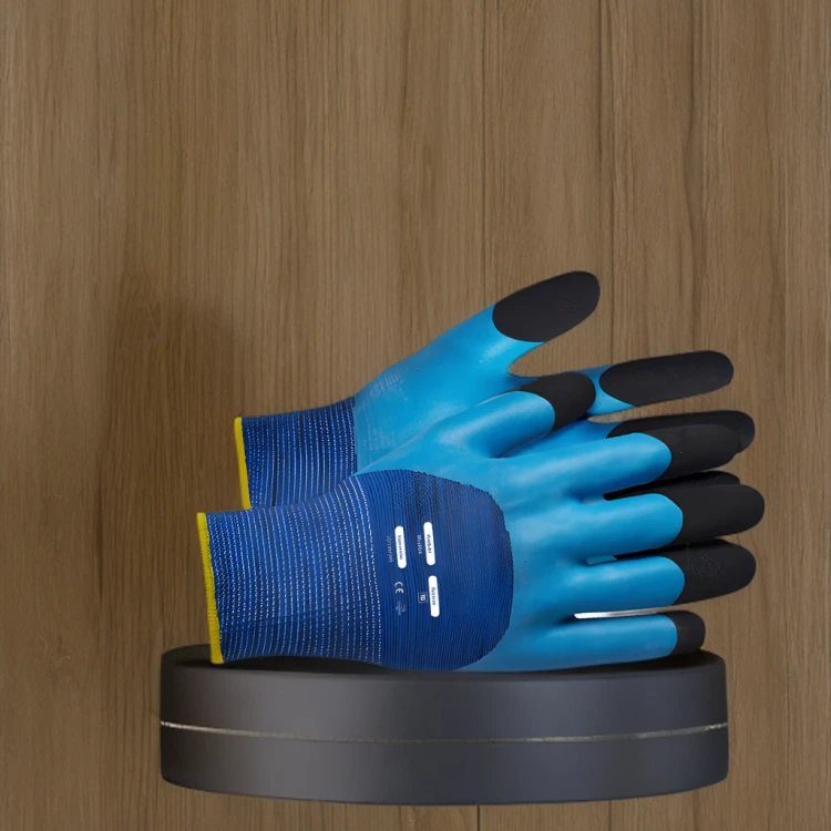 Rękawice Robocze BLUEFOM Powlekane Spienionym Lateksem - Podwójna Warstwa na Palcach - zdjęcie 3