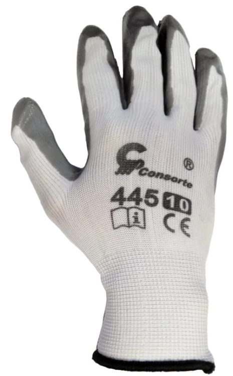 Rękawice robocze CONS 445 nitrylowa szara - zdjęcie 3