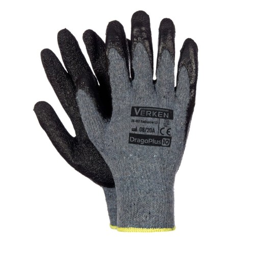 Rękawice Robocze DRAGOPLUS Powlekane Porowatym Lateksem - Bawełniane, EN420