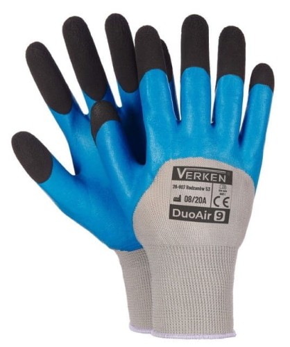 Rękawice Robocze DUOAIR Powlekane Spienionym Lateksem - Elastyczne, EN420