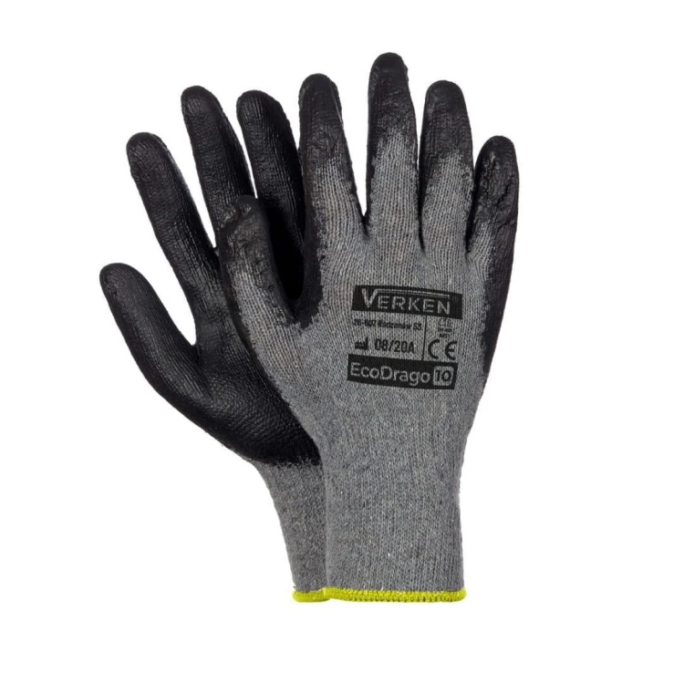 Rękawice Robocze ECODRAGO Powlekane Lateksem - Bawełniane, EN420 - zdjęcie 2