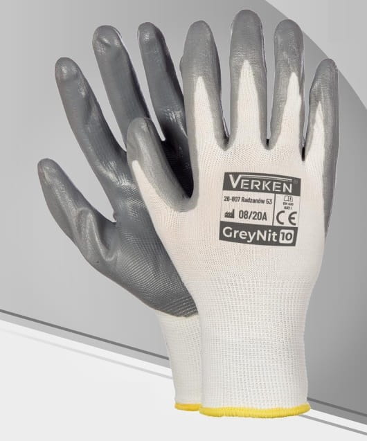 Rękawice Robocze GREYNIT Powlekane Nitrylem - Olejoodporne, Elastyczne, EN420 - zdjęcie 2