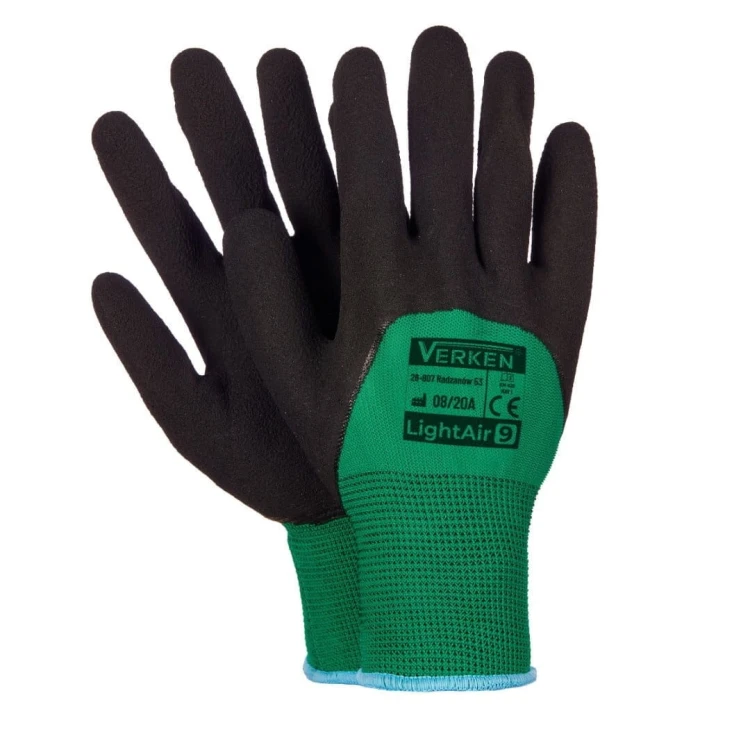 Rękawice Robocze LIGHTAIR Powlekane Spienionym Lateksem - Poliestrowe, Elastyczne, EN420 - zdjęcie 2