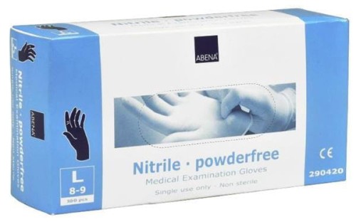 Rękawice Nitrylowe ABENA Niebieskie Bezpudrowe 100 szt. - Jednorazowe