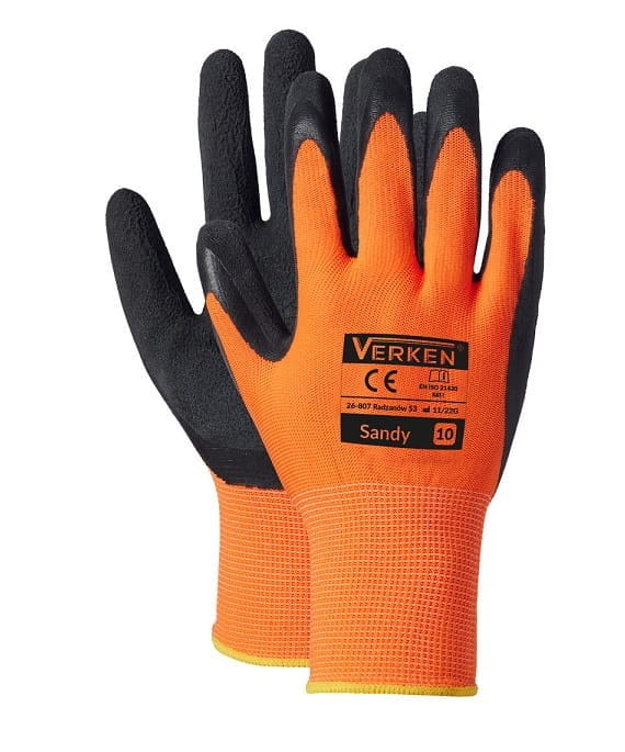 Rękawice Robocze SANDY Powlekane Spienionym Lateksem - Poliestrowe, Elastyczne, EN420
