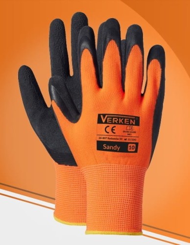 Rękawice Robocze SANDY Powlekane Spienionym Lateksem - Poliestrowe, Elastyczne, EN420 - zdjęcie 2