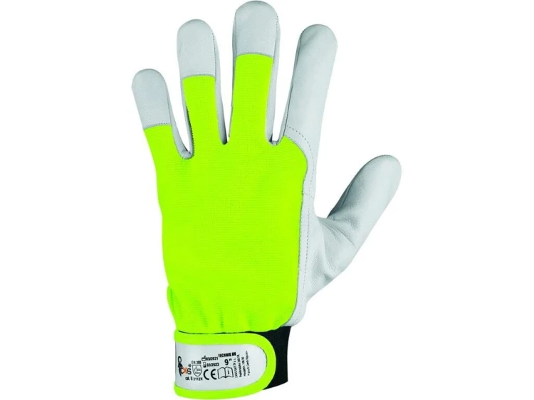 Rękawice robocze TECHNIK HV wzm. skórą CXS
