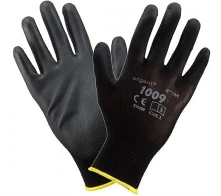 Rękawice Robocze URGENT 1009 Dziane Poliestrowe Czarne - zdjęcie 2