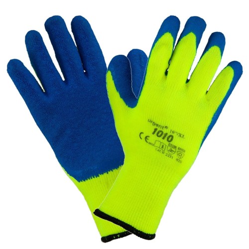 Rękawice Robocze Ocieplane URGENT 1010 Powlekane Lateksem - Akrylowe, Olejoodporne