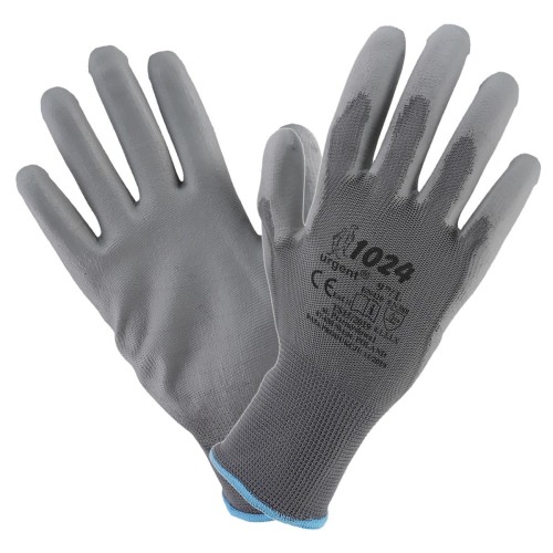 Rękawice Robocze URGENT 1024 Poliuretanowe Poliestrowe Szare