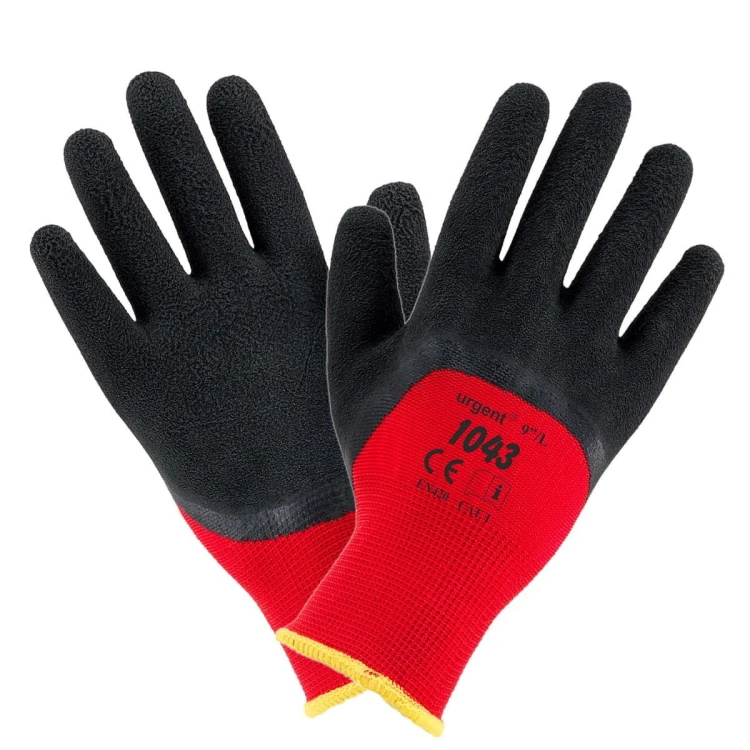 Rękawice Robocze URGENT 1043 Powlekane Lateksem Piaskowym - Oddychające