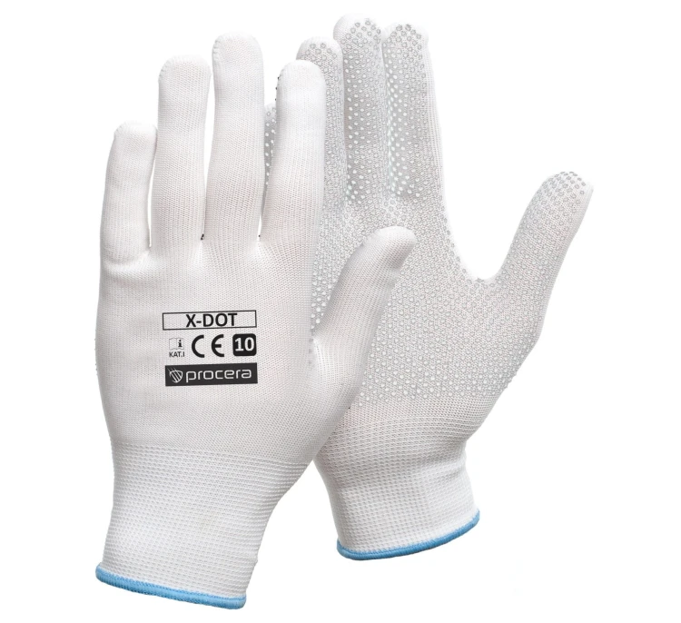 Rękawice robocze poliester nakrapiane X-DOT