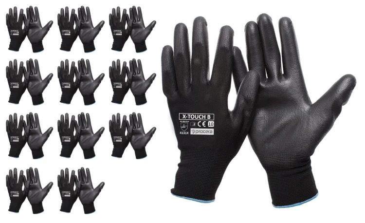 Rękawice robocze X-TOUCH BLACK poliuretan - zdjęcie 2