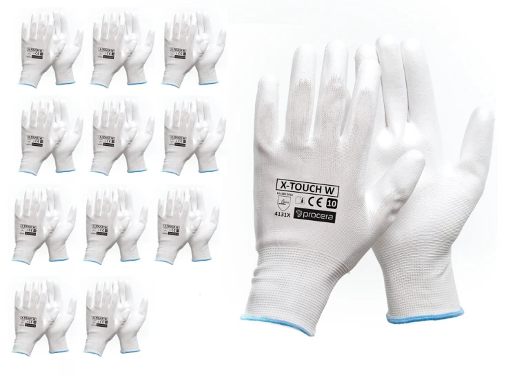 X-TOUCH WHITE Rękawice robocze – dopasowane, powlekane PU - zdjęcie 2