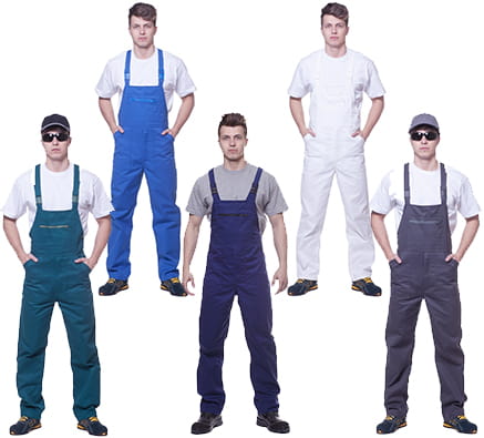 Spodnie robocze ogrodniczki ALL białe