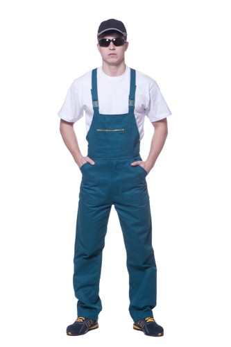 Spodnie robocze ogrodniczki ALL białe - zdjęcie 2