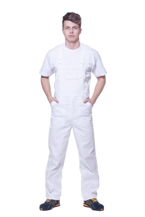 Spodnie robocze ogrodniczki ALL białe - zdjęcie 3