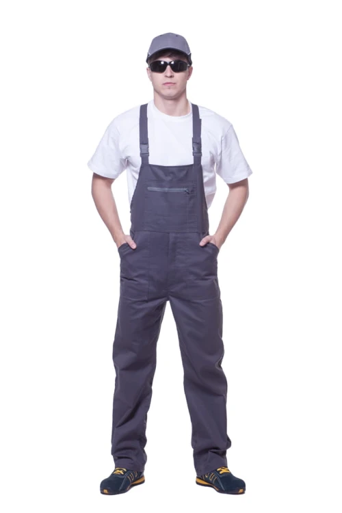 Spodnie robocze ogrodniczki ALL białe - zdjęcie 5