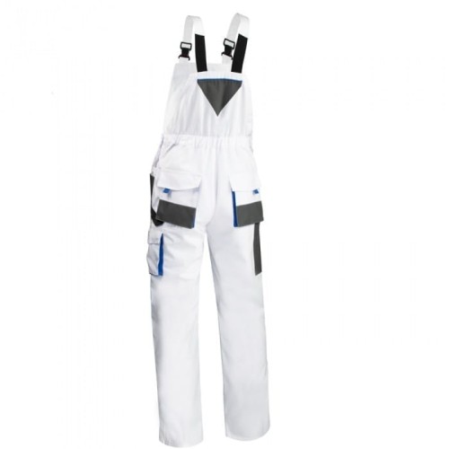 Ogrodniczki Robocze CLASSIC Białe 270g - Wzmocnienia Oxford, 10 Kieszeni - zdjęcie 2