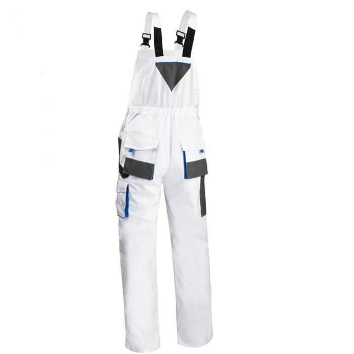 Ogrodniczki Robocze CLASSIC Białe 270g - Wzmocnienia Oxford, 10 Kieszeni - zdjęcie 2