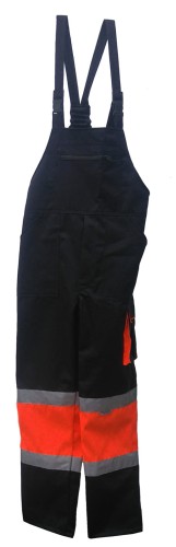 Spodnie robocze ogrodniczki z odblaskami HI-VIZ - zdjęcie 2