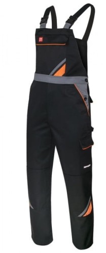 Ogrodniczki Robocze PROFESSIONAL Czarne 320g - Poliester/Bawełna