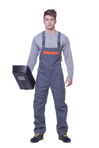 Spodnie robocze ogrodniczki z tkaniny trudnopalnej - zdjęcie 2