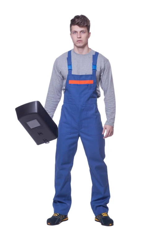 Spodnie robocze ogrodniczki z tkaniny trudnopalnej - zdjęcie 3