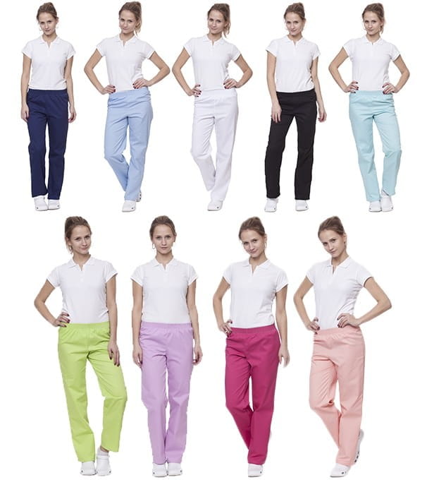 Spodnie medyczno-gastronomiczne damskie białe - zdjęcie 10