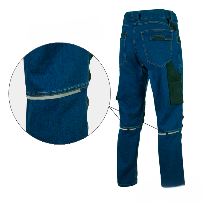 Spodnie robocze Jeans Stretch niebieskie - wygodne i nowoczesne - zdjęcie 3