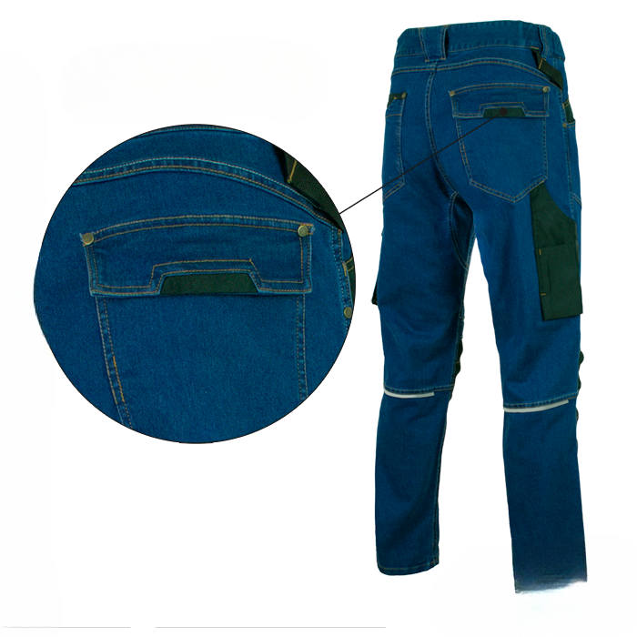 Spodnie robocze Jeans Stretch niebieskie - wygodne i nowoczesne - zdjęcie 4