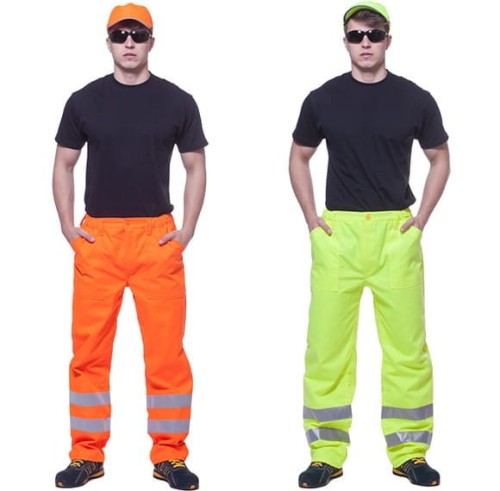 Spodnie robocze do pasa odblaskowe