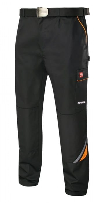 Spodnie Robocze PROFESSIONAL Czarne 320g - Wzmocnione, Kieszenie na Nakolanniki