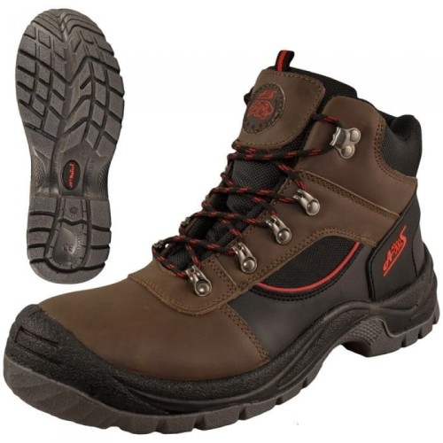 Trzewiki Robocze BTCRH S1 SRC - Skóra Licowa Crazy Horse/Oxford, Stalowy Podnosek