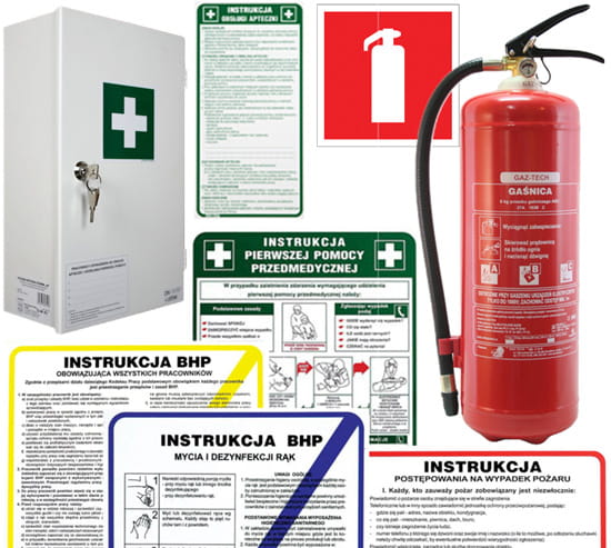 Zestaw BHP dla Firm: Apteczka AS40 + Gaśnica Proszkowa 6kg ABC