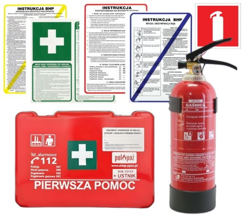 Zestaw mały dla firm Apteczka BD-2,Gaśnica 2kg BA