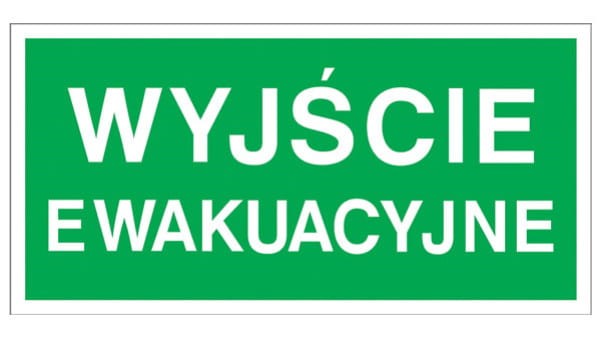 Znak Wyjście Ewakuacyjne Z-2E-FS-200x400 - zdjęcie 2